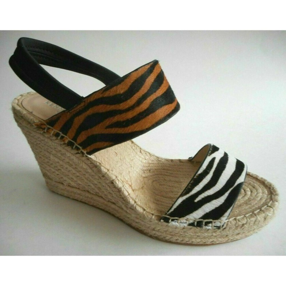 NEW Kenneth Cole Espadrille Animal Print Sling back Sandals